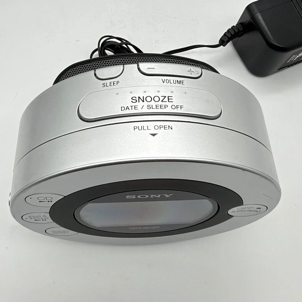 Sony Dream Machine ICF-CD3iP CD Clock Radio iPod iPhone Dock Tested Works